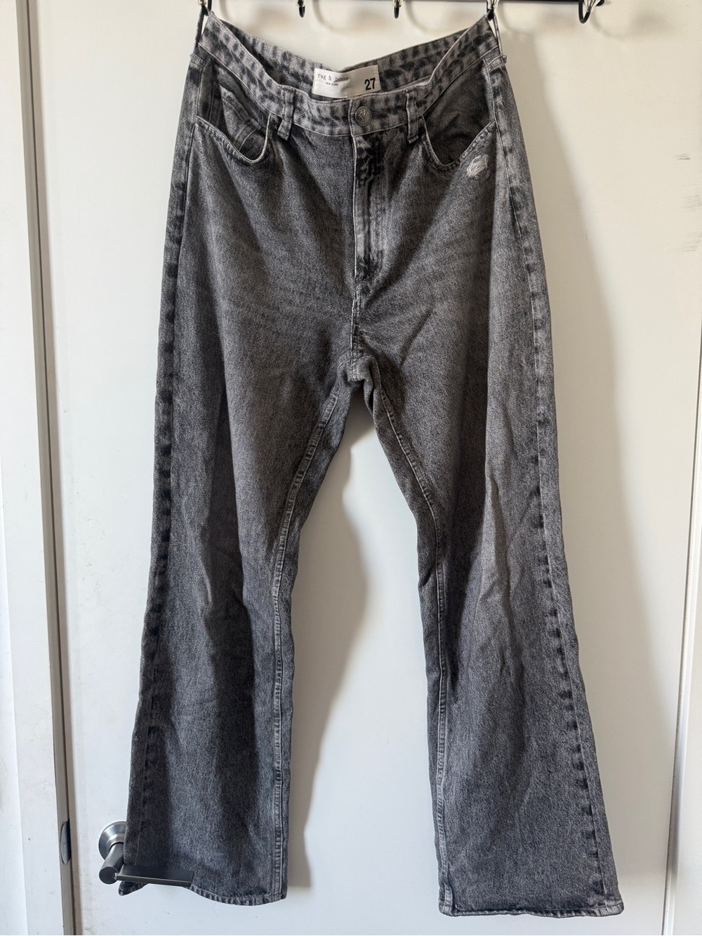 Rag & Bone Shea Miramar Straight Leg Jeans - Washed Black
